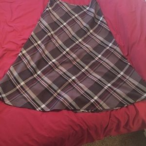 Long length plaid skirt